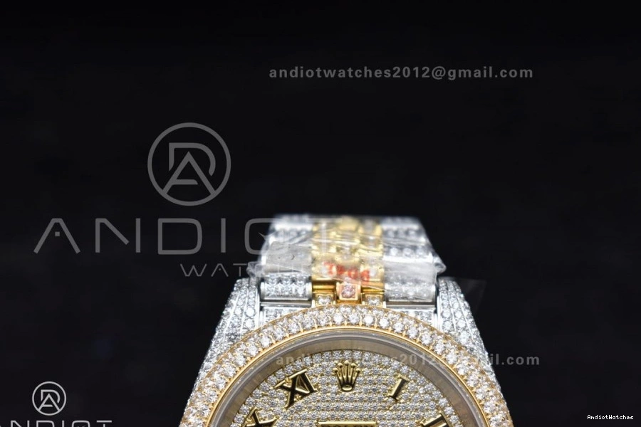 Roman Best DateJust Diamond Tone 41mm 2 Dial Gold Yellow Version 1196 Flexible TWD 0923